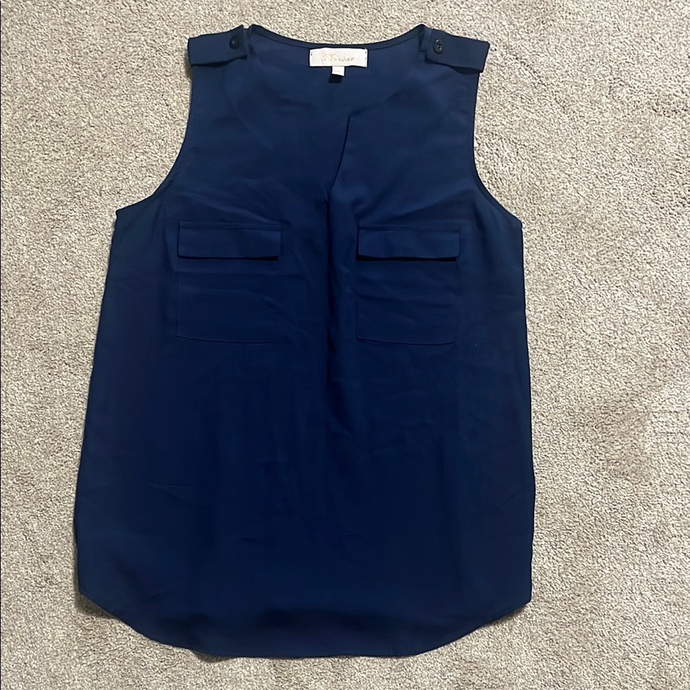 Navy Sleeveless Women's Top small